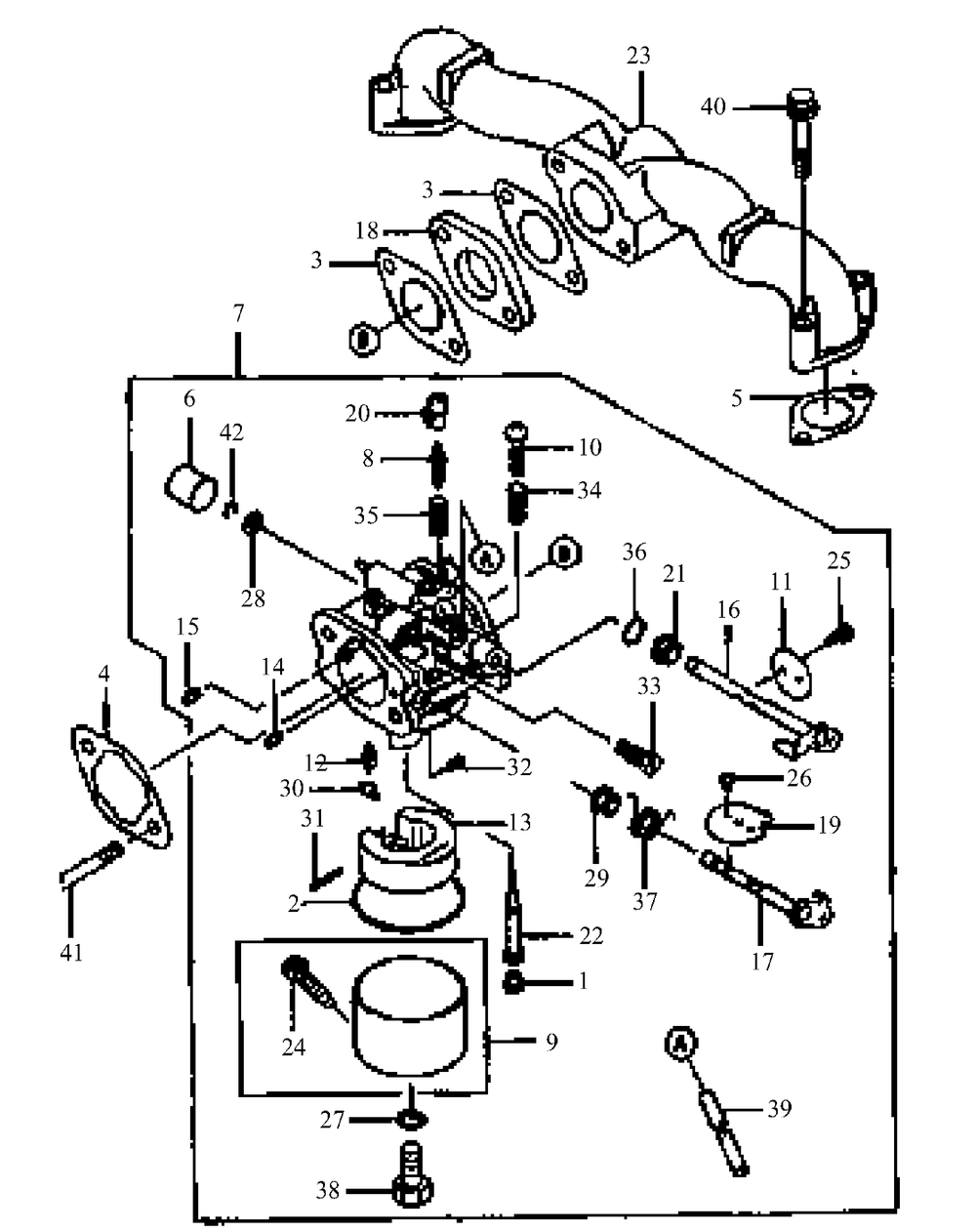 Fh451v-As03 Carburetor Diagram and Parts List for G1548 55AE232S150-WAM Cub Cadet Lawn Mower